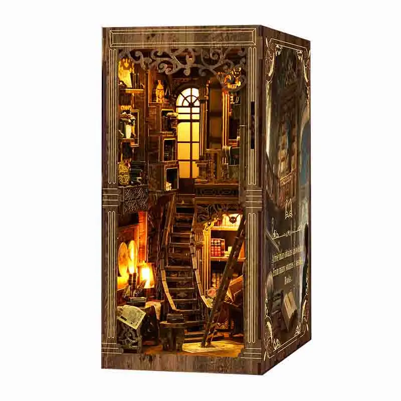 

Vintage Book Collection Room Wooden Book Nook DIY Kit - 3D Puzzle House Model, Christmas & Black Friday Craft Gift