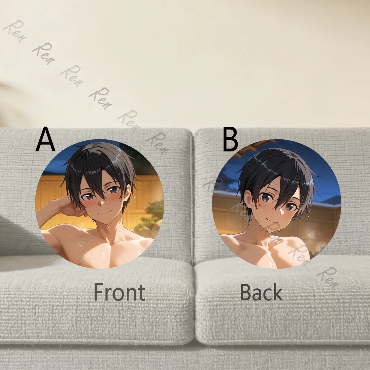 Dakimakura Anime Kirito Pillow Cover Sofa Cushion Double-side Print Throw Pillow Case 40X60cm