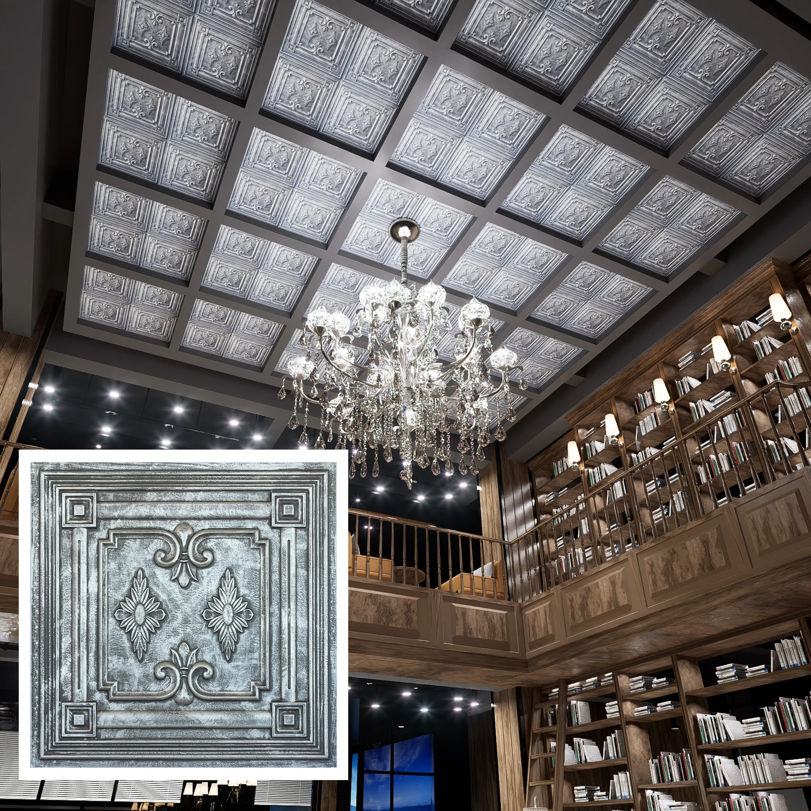 Artistic 3D Ceiling Tile Interior Decorative Panel for Barber house PL63 Antique tin 10tiles/lot