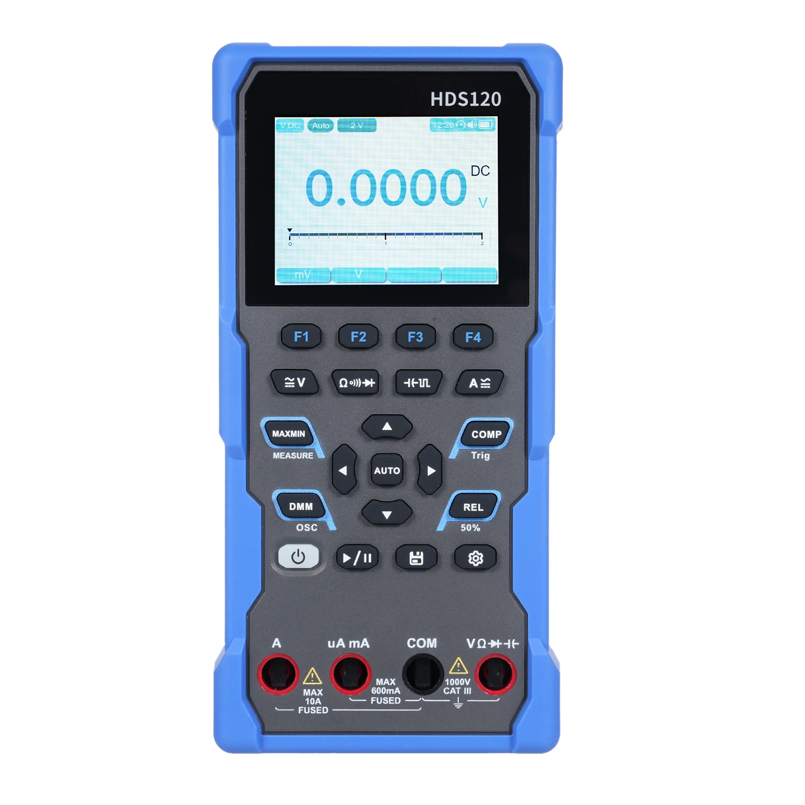 

OWON HDS120 Digital Oscilloscope Multimeter 2-in-1 20000 Counts True RMS Tester 1MHz 5MS/s Automatic Range 2600mAh Lithium