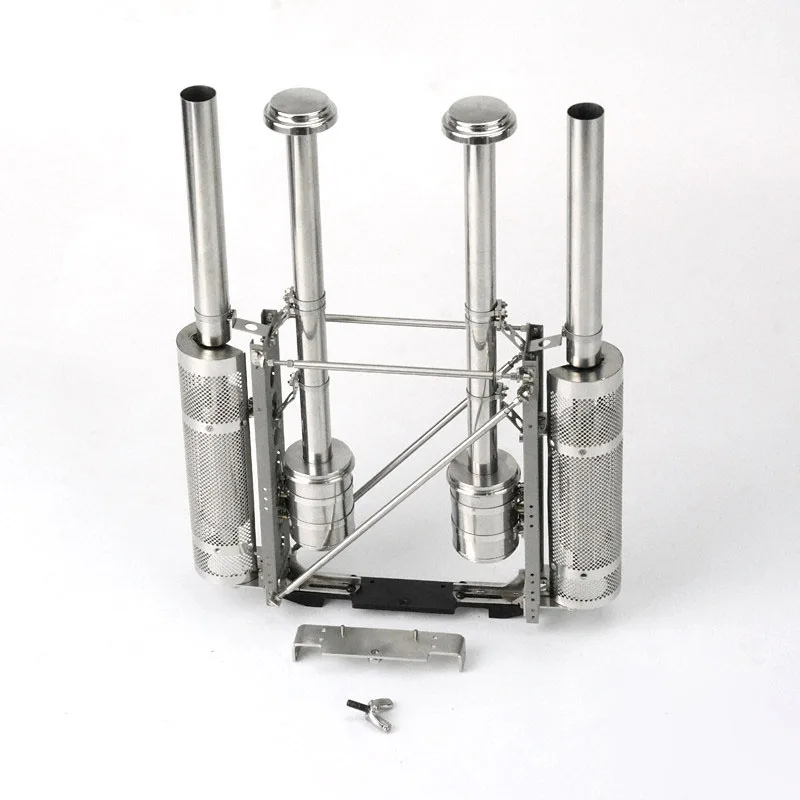 1:14th Scale RC Truck Metal Simulation Air Intake & Exhaust Stack Set Upgrade for Tamiya King Hauler for Globe Liner LESU Car