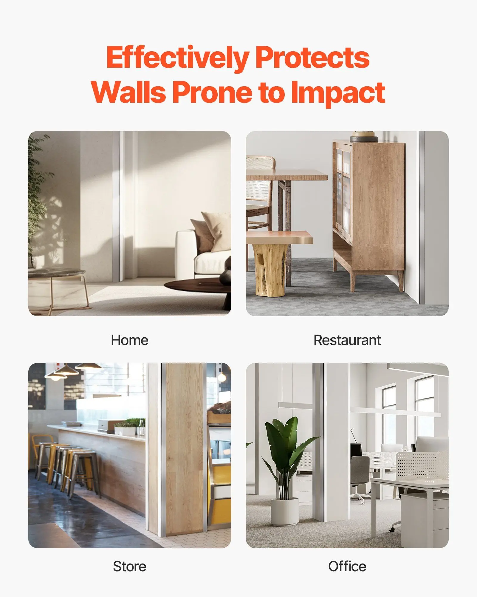 Aluminum Alloy Wall Corner Protector 2x2x48" 12 Pack 90° Edge Trim with 3m Tape for Home Office and Commercial Wall Protection