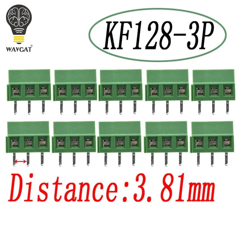 KF128-2P-Terminal de empalme de bloque de terminales de tornillo PCB, KF128-3P, DG308, MG128, 3,81, 5,0, 7,5, 2,54mm, KF120-2.54