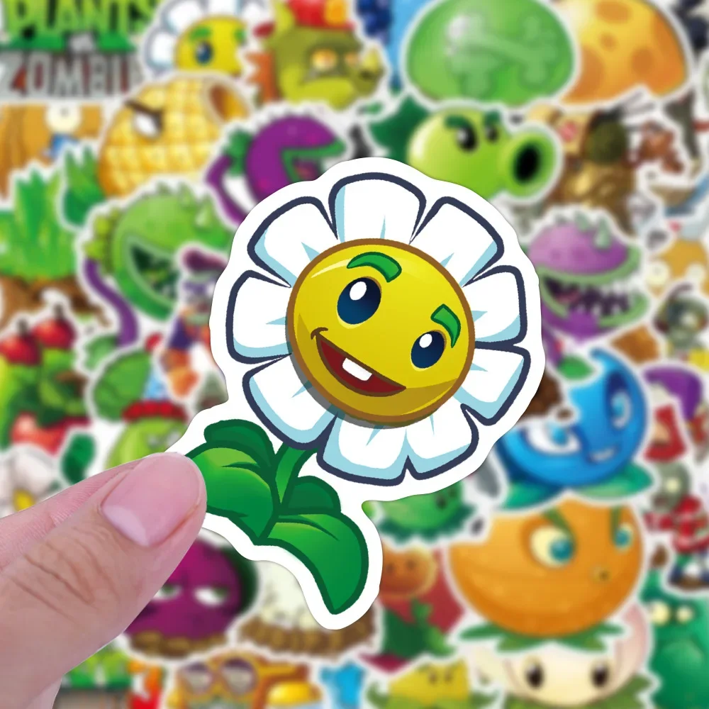 50Pcs Plants Vs. Zombies Game Peripheral Graffiti Stickers Suitcase Notebook Water Bottle Waterproof Decorative Sticker Kids Toy