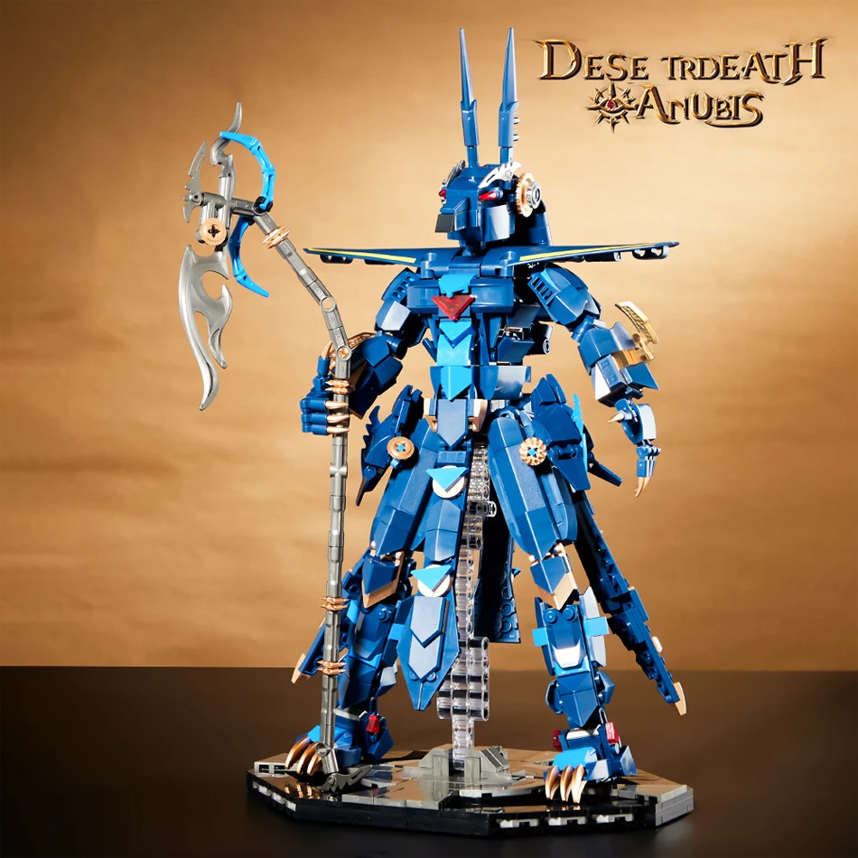 

MOC Mechanical Egypt God Anubis Building Blocks Ancient Egyptian Grim Reaper Beast Jackal Head Figure Bricks Toys for Kids Gifts