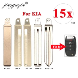 jingyuqin 15PCS Car Remote Key Blade Flip Blank Hu134 HY20 HY20R HY14R TOY40 For Kia K2 K3 K4 K5 Ceed Rio Optima Soul Sportage