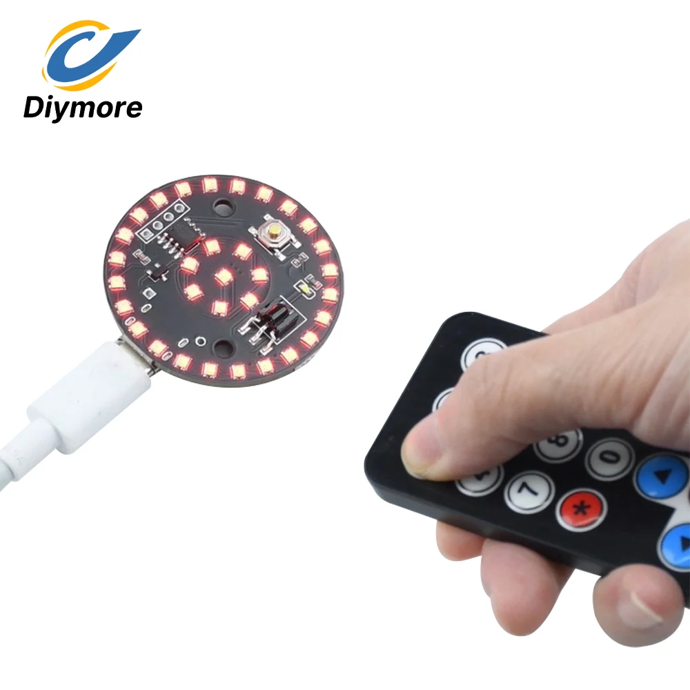 Infrared Remote LED Light 9 Color Options Remote & Button Control Type C Powered Multifunctional LED Module for DIY Night Light