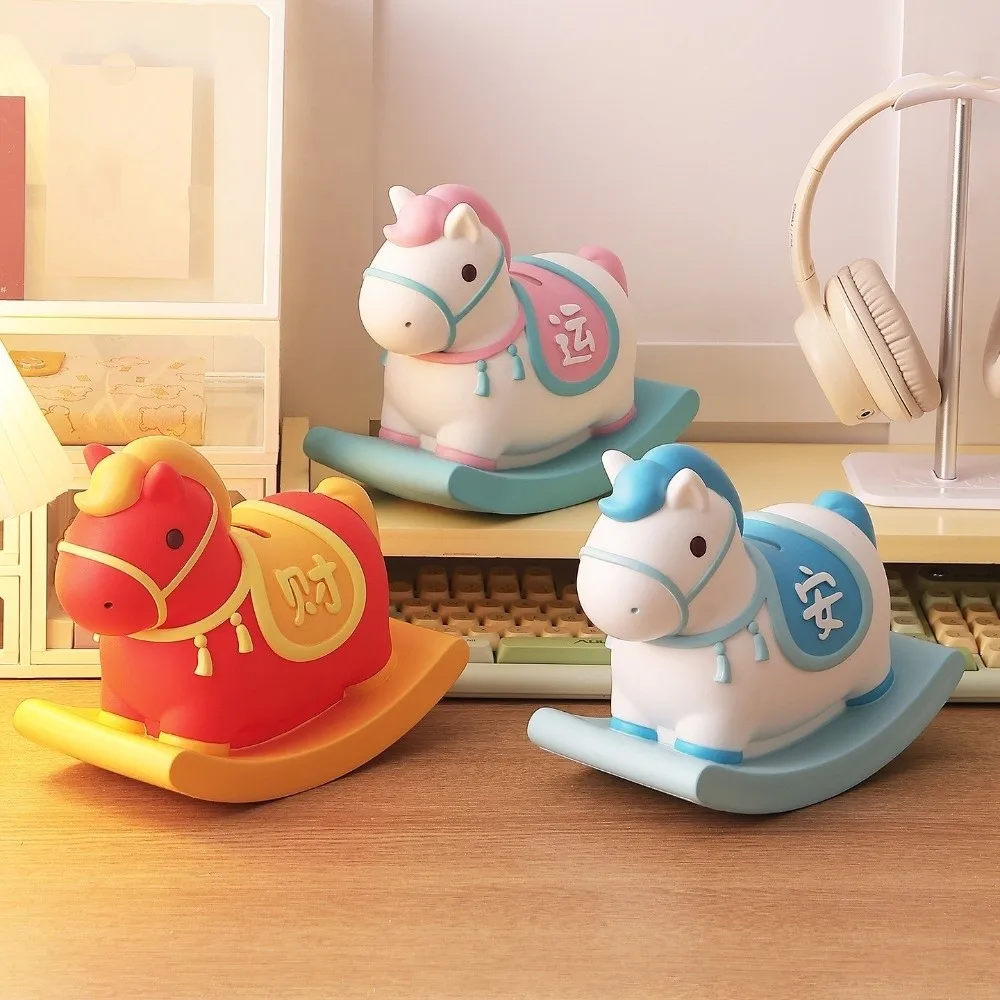 Anti Drop Horse Year Piggy Bank Decorative Large Capacity Cartoon Horse Money Boxes Collectible Savings Tank