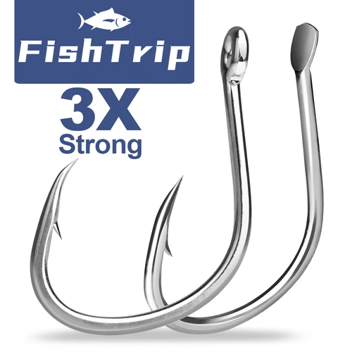Anzuelos de Jigging FishTrip, anzuelo de agua salada, anzuelo de asistencia para pesca, anzuelo de pesca de mar de alta resistencia, gancho de juego grande