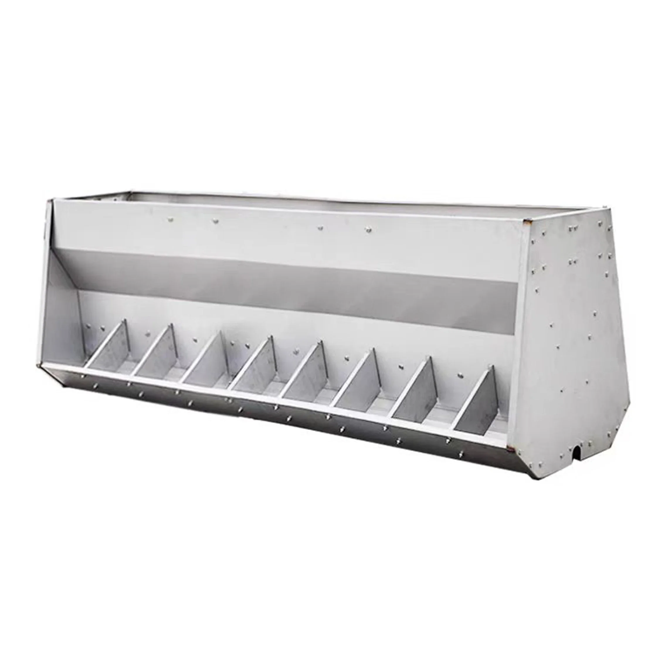 Stainless steel 1.8-meter-long pig feeder with 12 holes below double-sided piglet feed trough