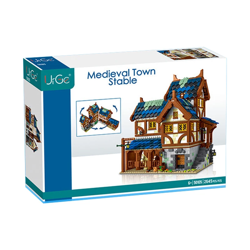 

IN STOCK 50105 Medieval Town Stables Building Blocks Construction Street View Bricks Assembling Toys for Children Birthday Gift