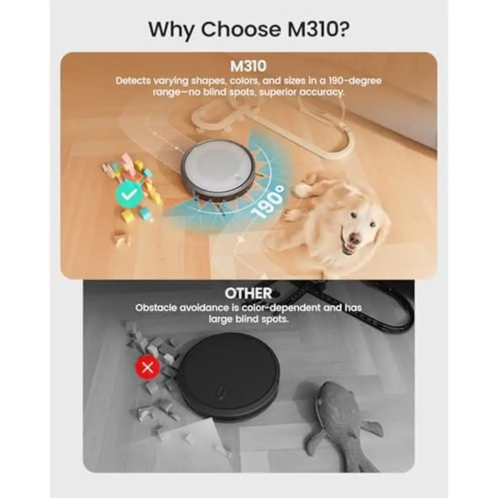 Powerful Suction Robot Vacuum Cleaner Quiet 160 Mins Self-Charging Slim HEPA Filtration Robotic Vacuums Hard Floors Low Pile