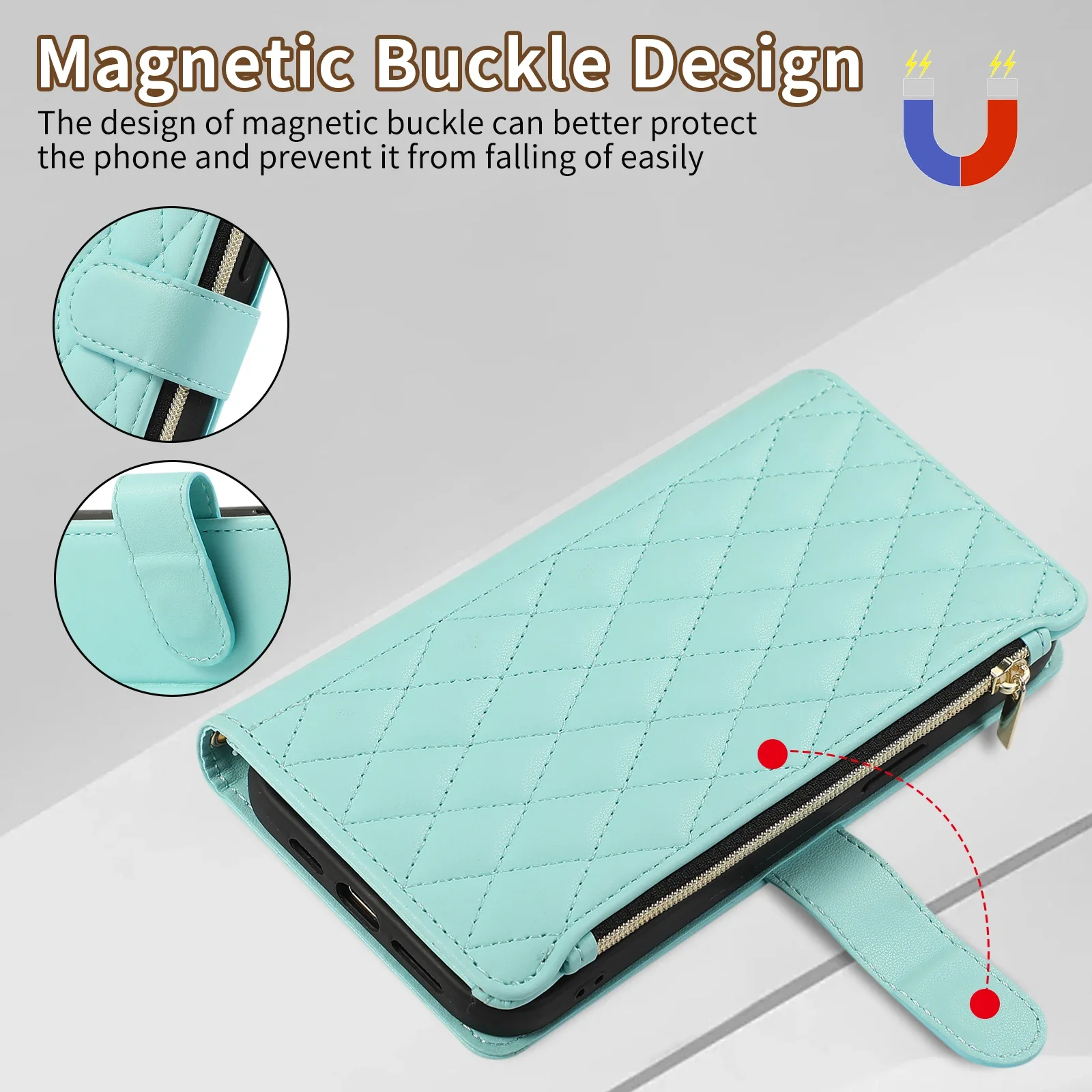 style Leather Case Anti-fall Wallet Flip Phone Case for iPhone6/7/8/SE2020/SE3/11/12/13/14/15/16 Pro ProMax