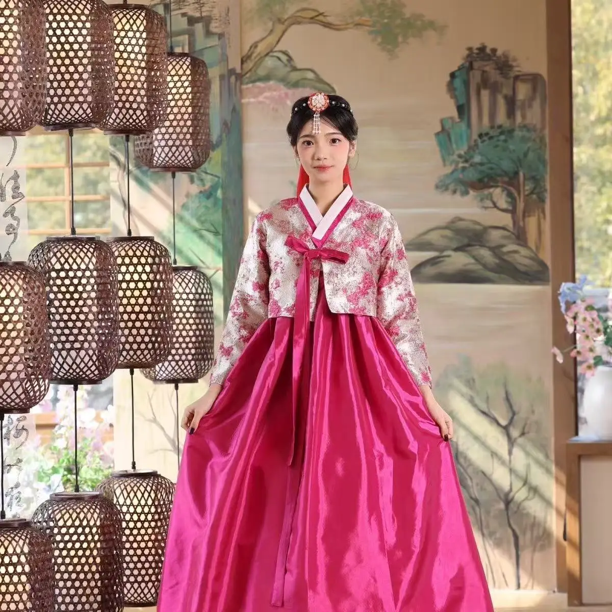 

Upgraded New Women's Hanbok Traditional Korean Clothing Vintage Court Wedding Stage Performance Suit Halloween Cosplay Costume