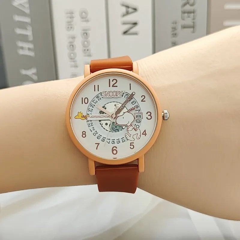 Snoopys Watches Cartoon Silicone Strap Wristwatch Fashion Student Quartz Watch Clock Birthday Gifts view 2