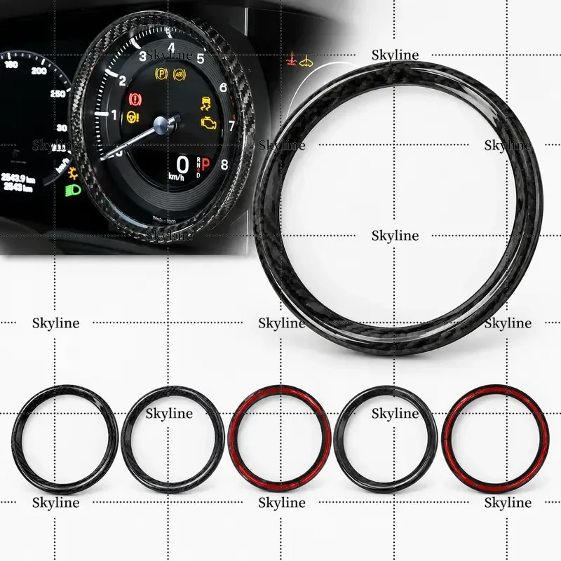Carbon Fiber Black Interior Dashboard Center Instrument Display Decorative Ring Frame Fit For Porsche 911 992 2019-2022