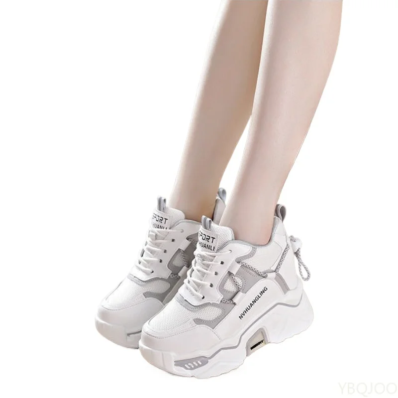 حجم صغير ربيع الخريف المألوف سميكة وحيد الارتفاع زيادة الأحذية النسائية تنوعا أحذية أبي عادية ومريحة