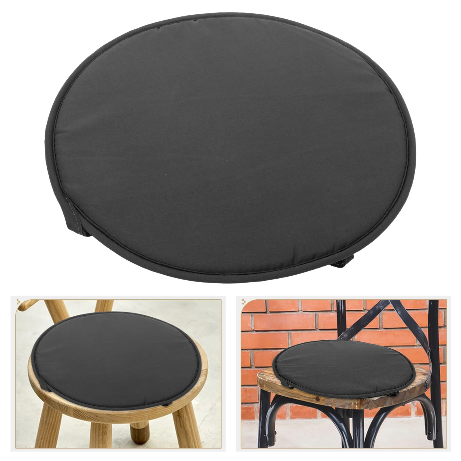 

1Pcs Thickened Chair Seat Cushion Round 38Cm Dark Grey Premium Polyester Sponge for Home Office Restaurant Sofa Bed Car Decor
