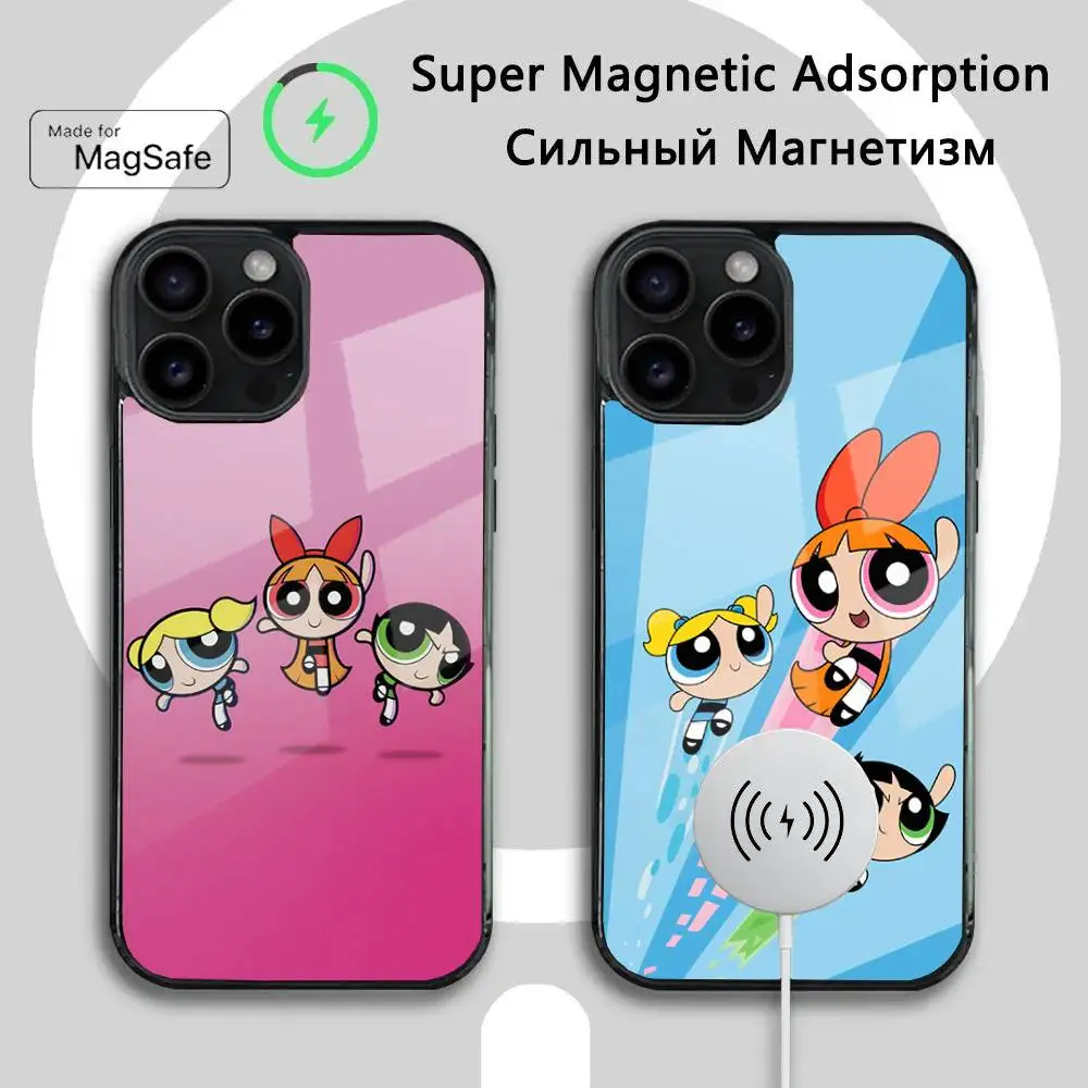

The P-Powerpuff G-Girls Phone Case For iPhone 16 15 14 13 12 11 Plus,Pro,Max Mini Magsafe Magnetic Wireless Charging