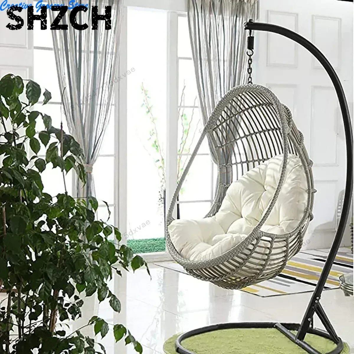 Balcony Egg Chair Cushion Seat Pad Swing Hanging Chair Mat Pillow Patio Garden Outdoor Thickened Hammock Rocking Chair Seat