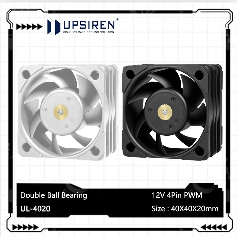 Ventilateur de refroidissement UPSIREN UL-4020 4cm/40x40x20mm/double roulement à billes/contrôle intelligent de la température PWM, ventilateur ultra compact
