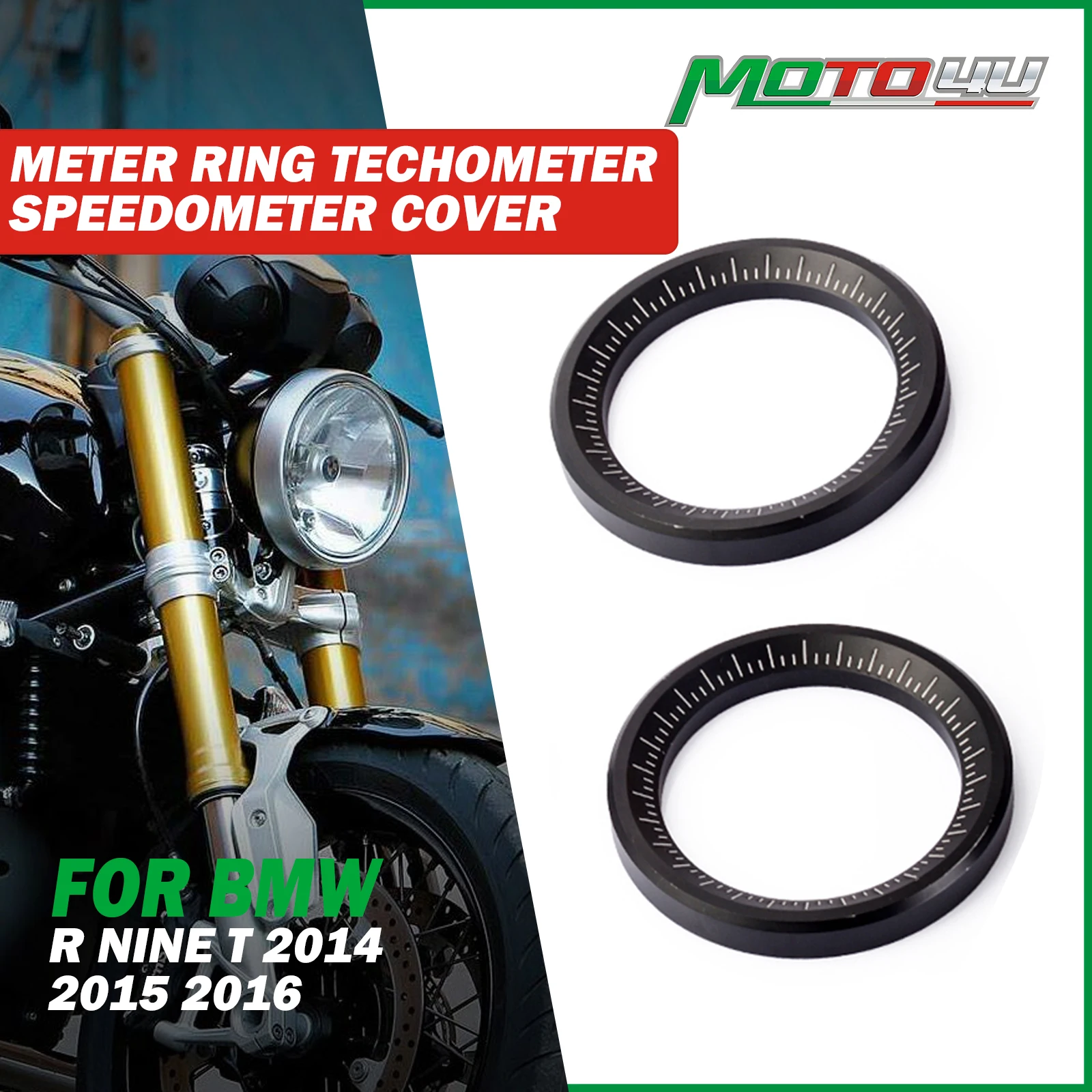 Medidor de anel para motocicleta, 2 peças, velocímetro, capa de instrumento de escala decorativa para bmw r nine t r ninet, r9t 2014, 2015, 2016