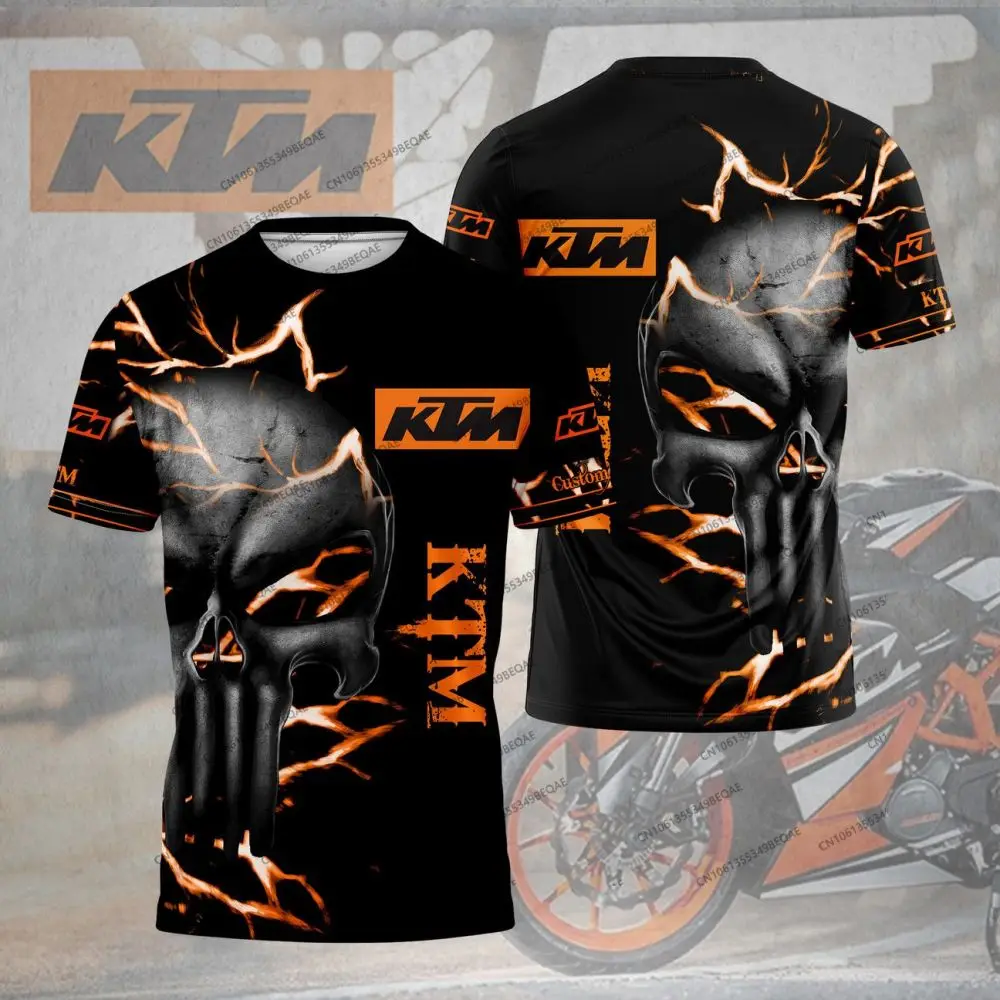 تي شيرت KTM Racing للرجال والنساء صيفي غير رسمي بأكمام قصيرة 2025 ملابس رياضية للدراجات النارية ملابس شبابية للبالغين قابلة للتنفس