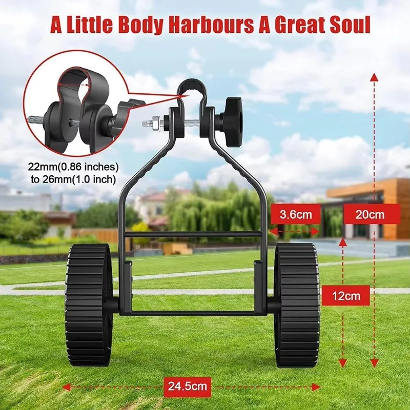 Universal Lawn Mower Wheel Adjustable Grass Trimmer Support Wheel for String Trimmer Gardening Tools and Lawn Maintenance