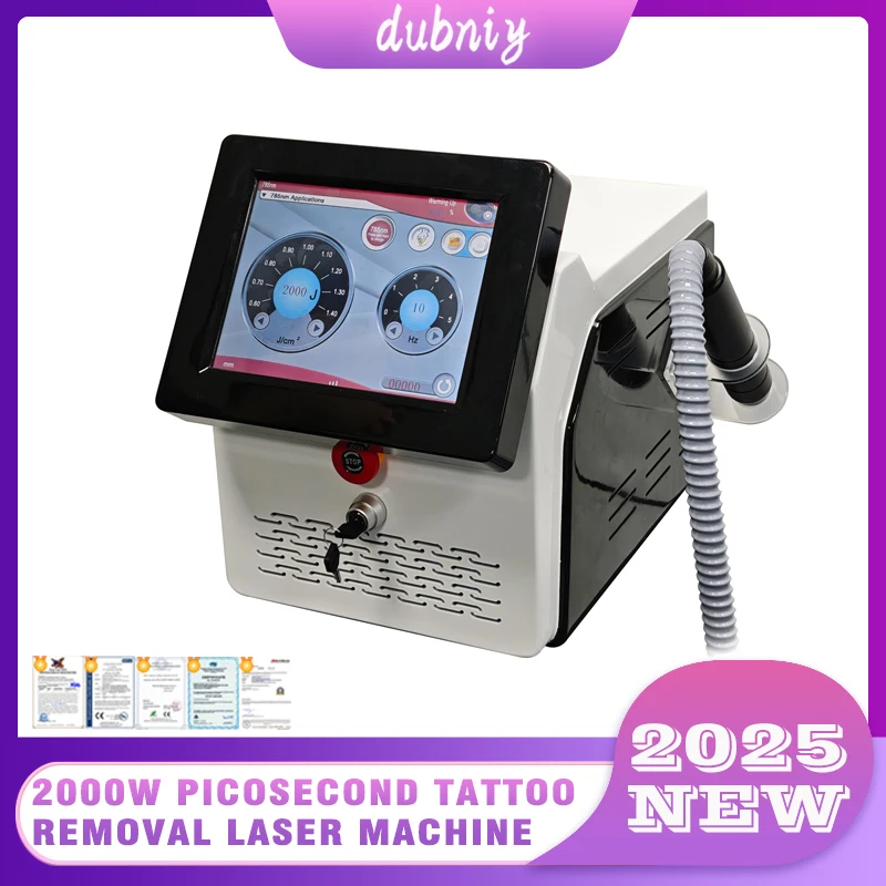 2025 New 2000W NA YAG Picosecond Laser 755nm 532nm 1064nm 1320nm Tattoo Pigmentation Removal Black Doll Carbon Peeling Machine