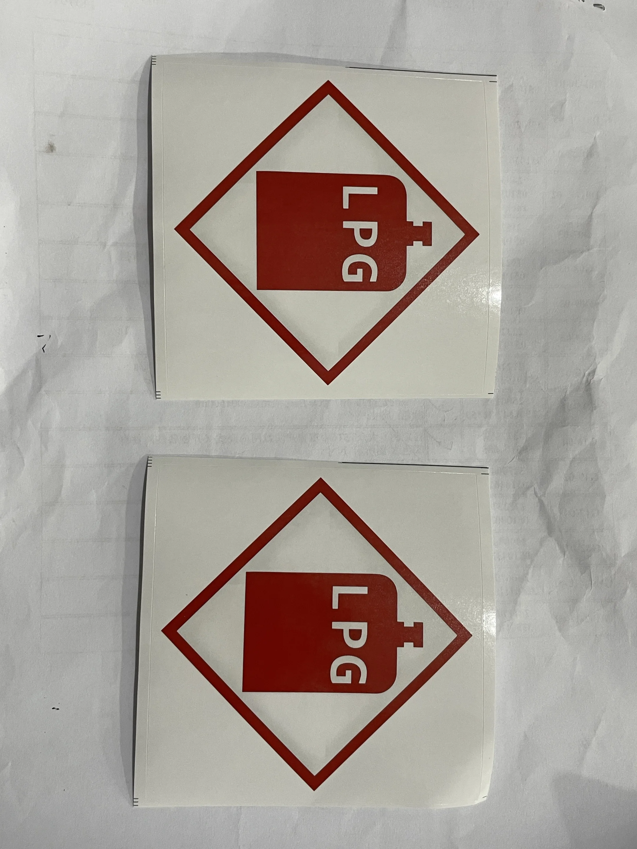 2PCS Liquefied Petroleum Gas Warning Stickers 100mm X 100mm For Caravan RV Camper Van RV Accessories And Accessories