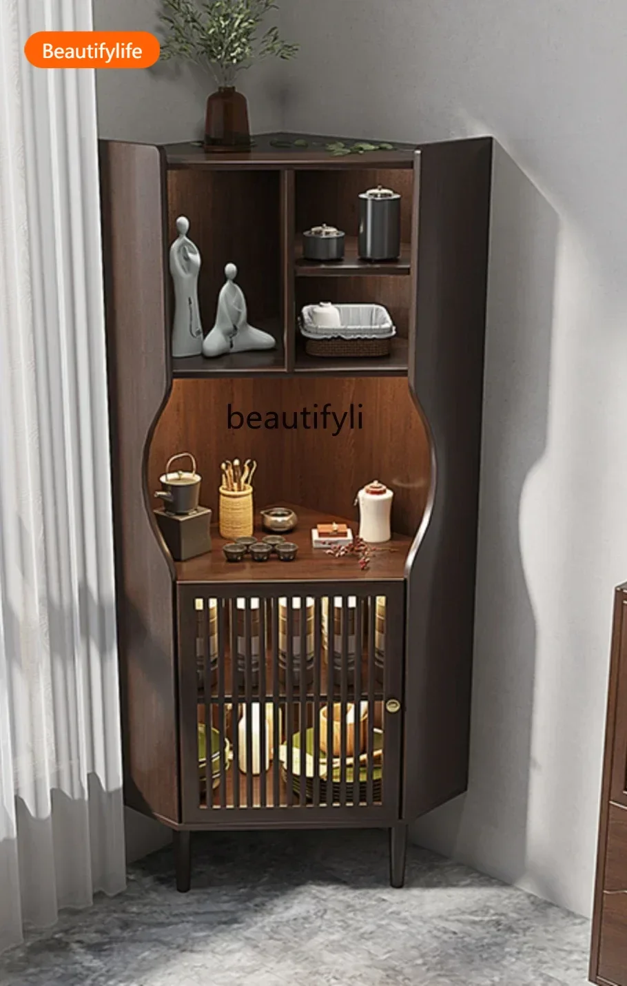 

a13 New Chinese triangular cabinet corner wardrobe corner triangular cabinet solid wood, living room sofa chest