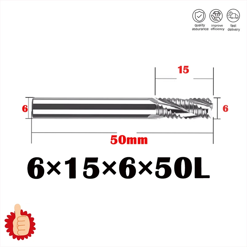 Aluminum Roughing End Mills HRC55 3Flute 4mm 6mm 8mm 10mm 12mm 14mm 16mm 18mm 20mm Milling Cutter Cutting Helix Ripple End Mill