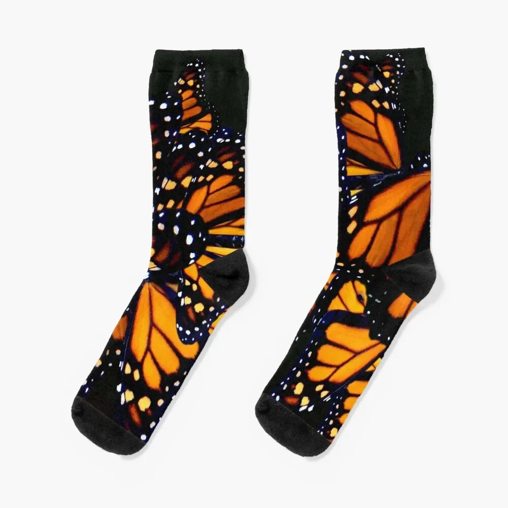 Monarch butterfly wing pattern Socks cool sports stockings retro funny gift Luxury Woman Socks Men's