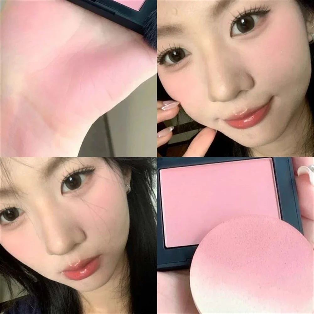 Colorete en Polvo Profesional Rosa Nude, Paleta de Maquillaje para Mejillas, Cosméticos en Polvo y Crema Rosa para el Rostro