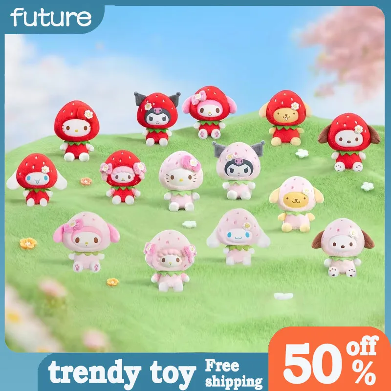 

Genuine Sanrio Sweer Strawberry Series Vinyl Plush Pendant Blind Box Cute Mini Figure Bag Charm Doll Mystery Box Trendy Gift Toy