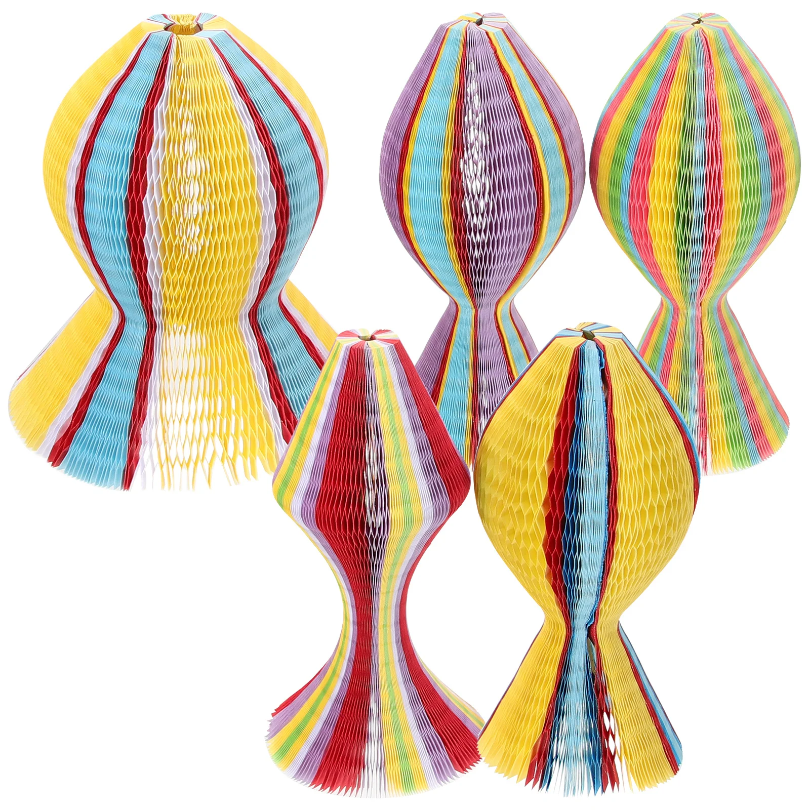 

5Pcs Foldable Rainbow Vase Hat Honeycomb Paper Cap Eye-Catching DIY Projects Ceremony Celebration Gifts Rainbow Vase Hat