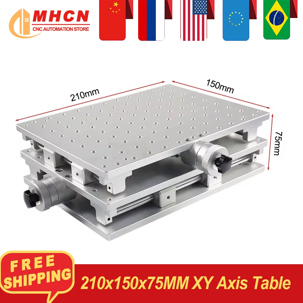 210x150x75 مللي متر XY محور 2 محور الحركة اليدوية المرحلة تتحرك الجدول XY الجدول لتعديل غرامة الليزر وسم آلة الحفر