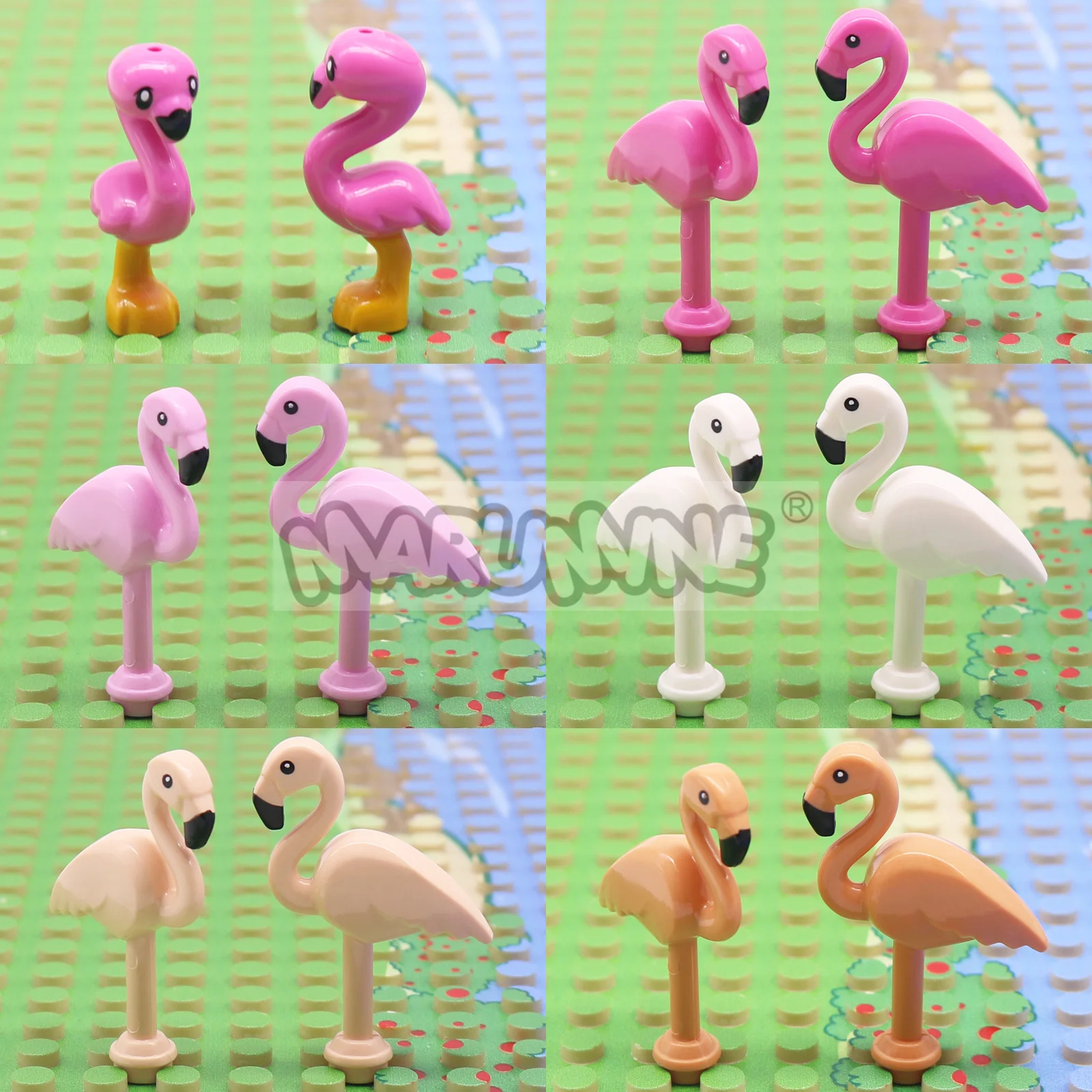 Marumine blocs de construction animaux flamant Compatible avec 67388 MOC Jungle forêt Zoo briques à monter soi-même modèle pièces accessoires