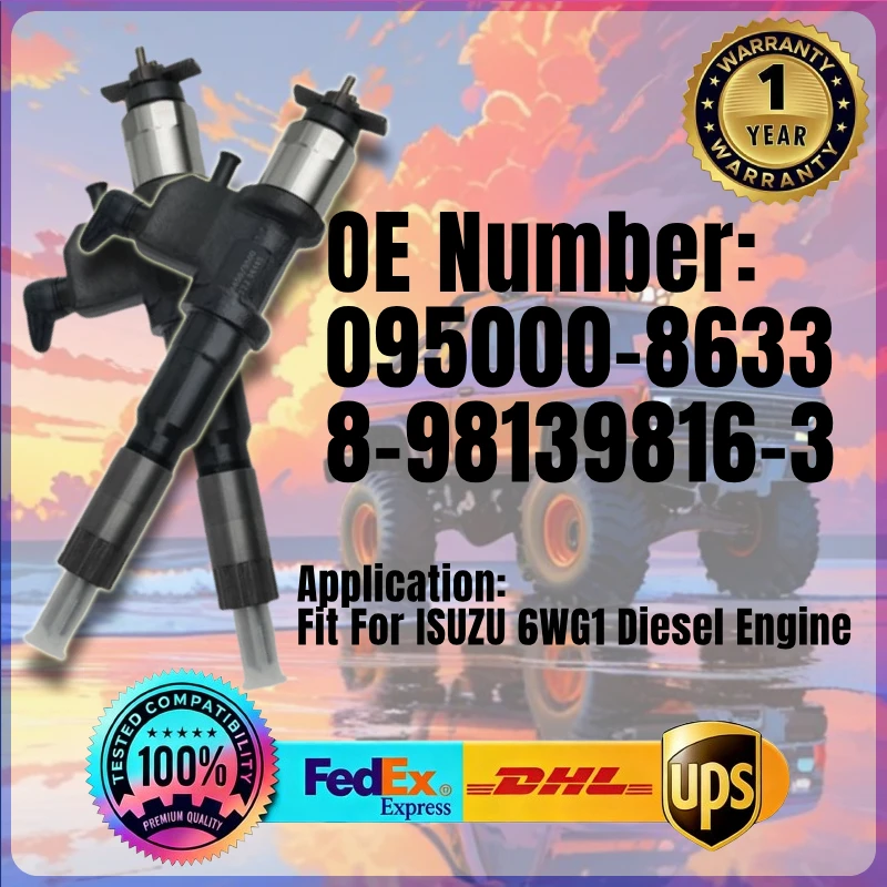 

1PC Fuel Injector 095000-8633 8-98139816-3 for ISUZU 6WG1 Diesel Engine