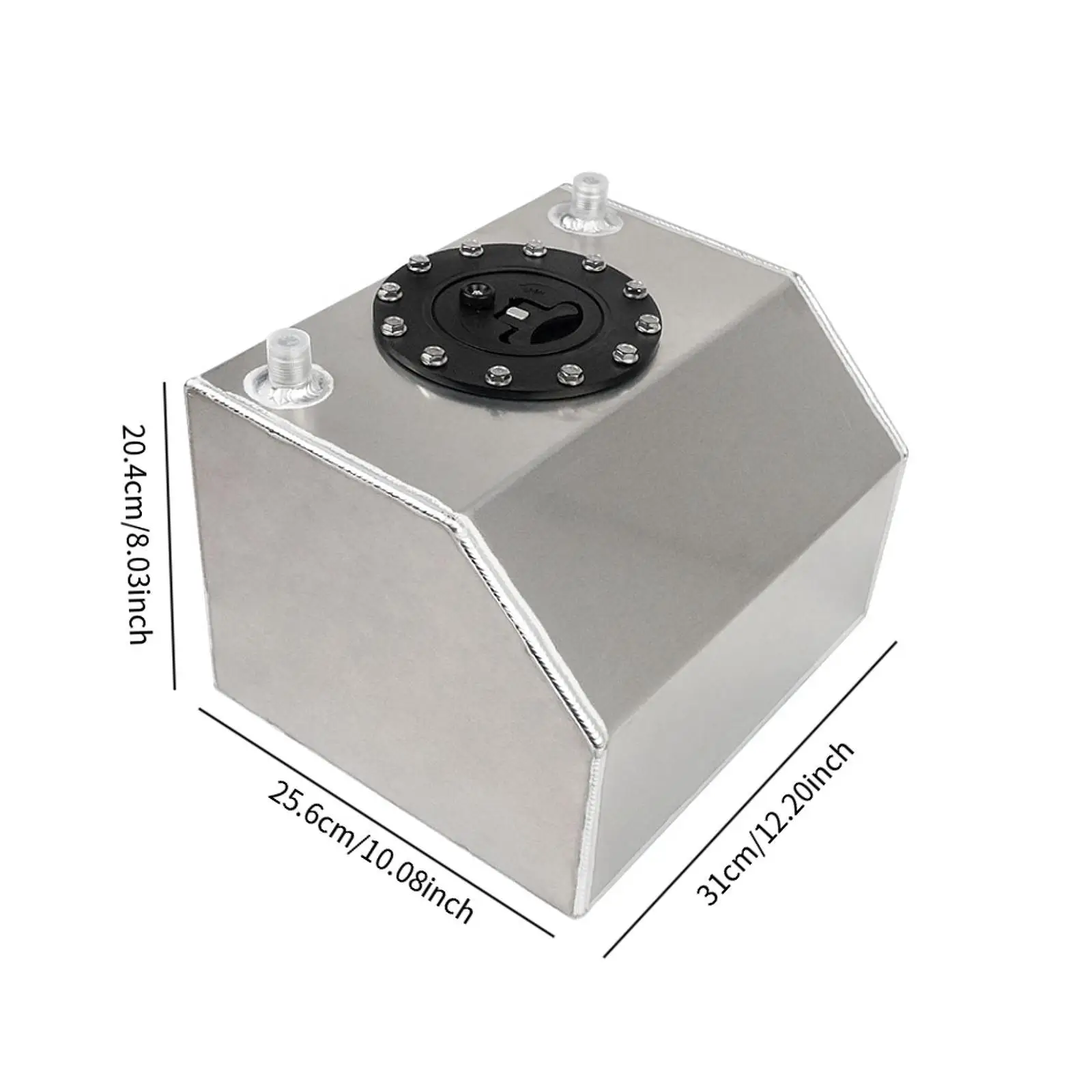

Easy Installation Auxiliary Fuel Tank Silver Aluminum Secure Storage Compact Design for Vehicle Modification