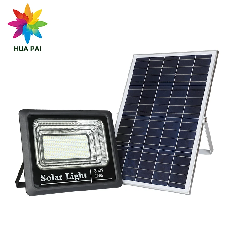 HUAPAI High Output Ip65 Waterproof 10 25 40 60 100 200 300 Watt LED Solar Flood Lights With Remote Control