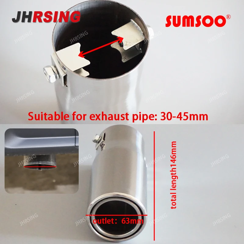 Sell Like Hot Car Steel Stainless Vehicle Chrome Exhaust Pipe Tip Muffler Trim Tail Tube For Car Motorcycle Accessorie