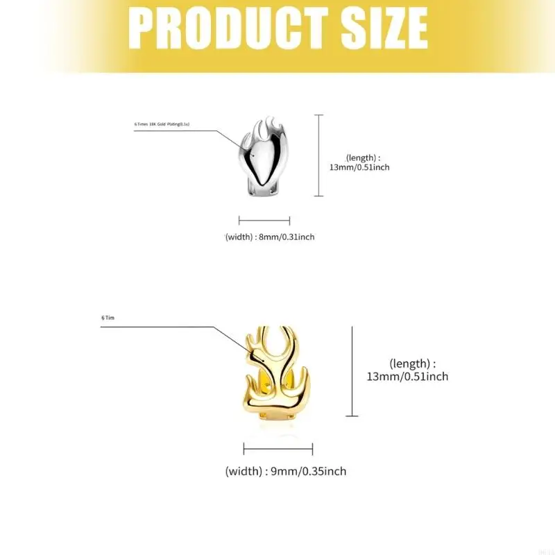 مجوهرات الأسنان ذات الملمس المعدني المناسب لزي الهالوين لهب الأسنان 964A