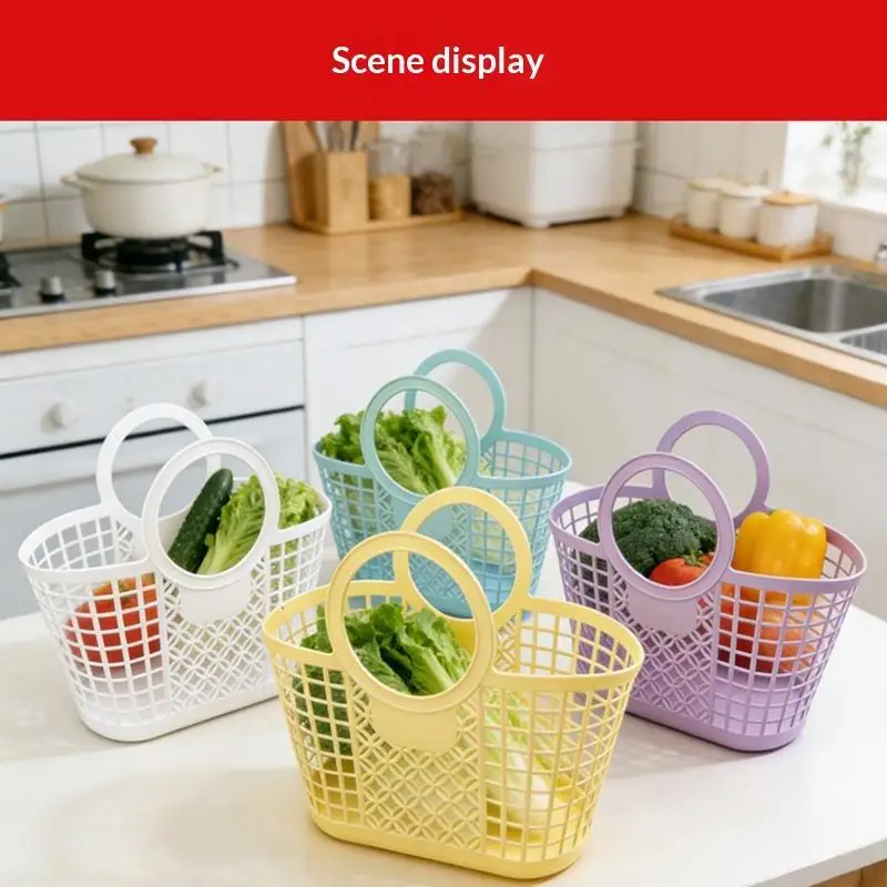 Shower Basket With Handles Portable Large Capacity Drainage Box Household Storage Basket For Camp Bathroom Beach Dorm Gym