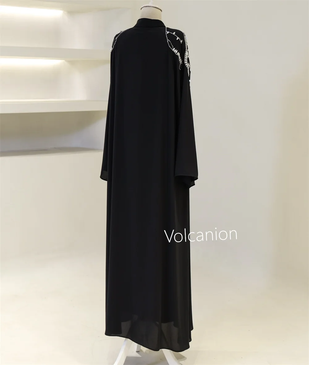 تخصيص الشيفون نمط حجر الراين ألف خط جوهرة فساتين متوسطة الطول مناسبة مخصصة ريترو كلاسيكي بسيط