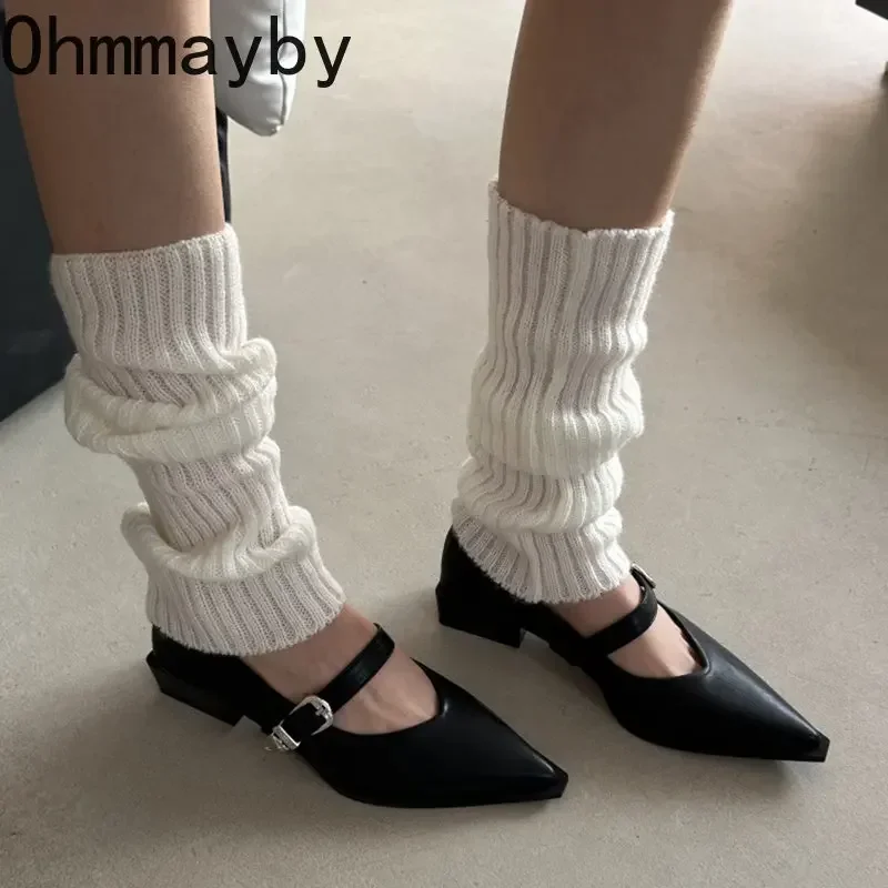 Mary Jane Shoes 2024 New Summer Pointed Toe Low Heel Women Shallow Single Pumps Women Fashion Buckle Shoes