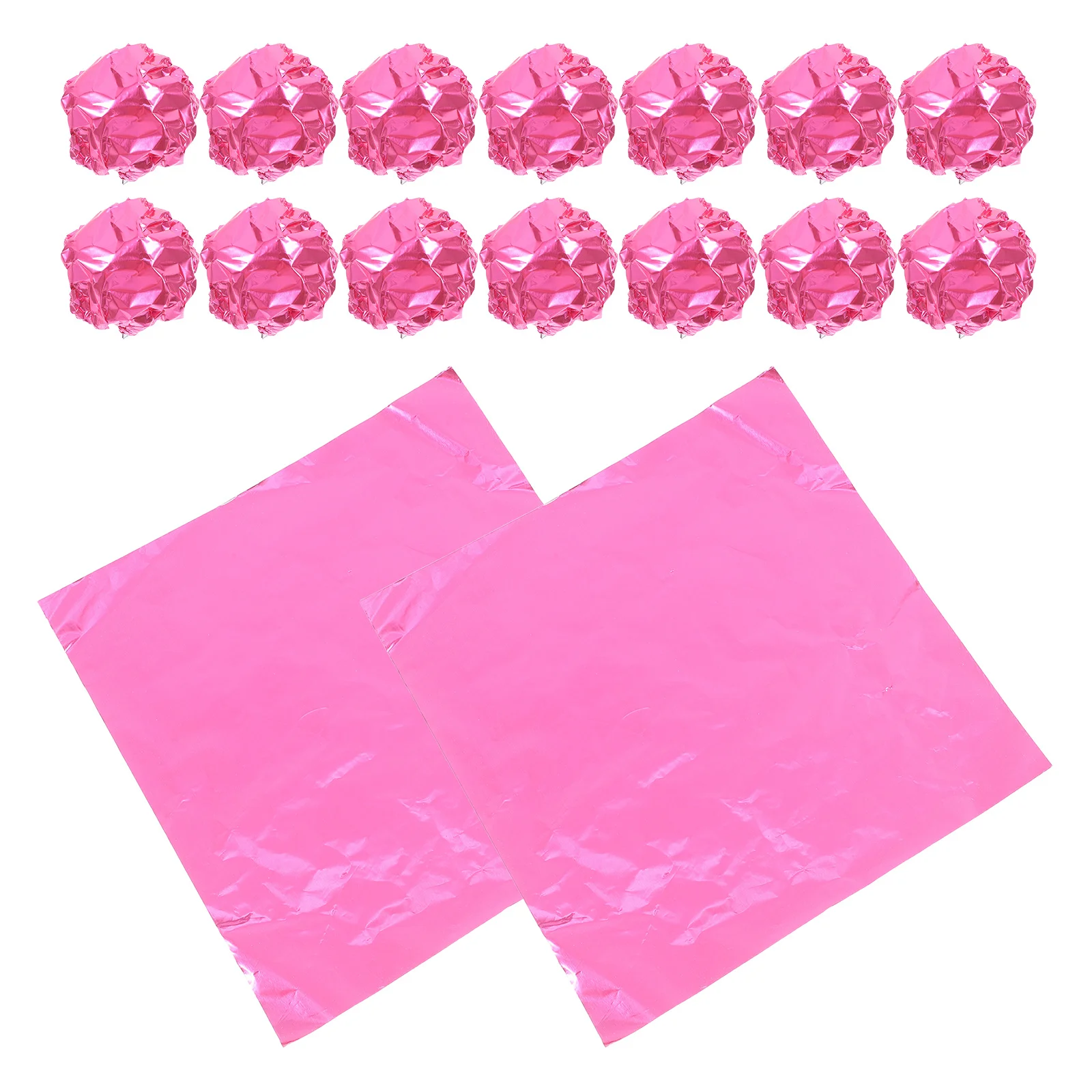 

100Pcs Aluminum Foil Chocolate Wrappers Candy Packaging Paper Elegant Wrapping for Birthday Wedding Party 20x20cm Pink