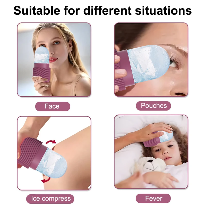 Schönheit Lifting Contouring Werkzeuge Massage Haut Schönheit Make-Up Pflege Werkzeug Welle Stil Silikon Eis Gesichts Roller Hautpflege