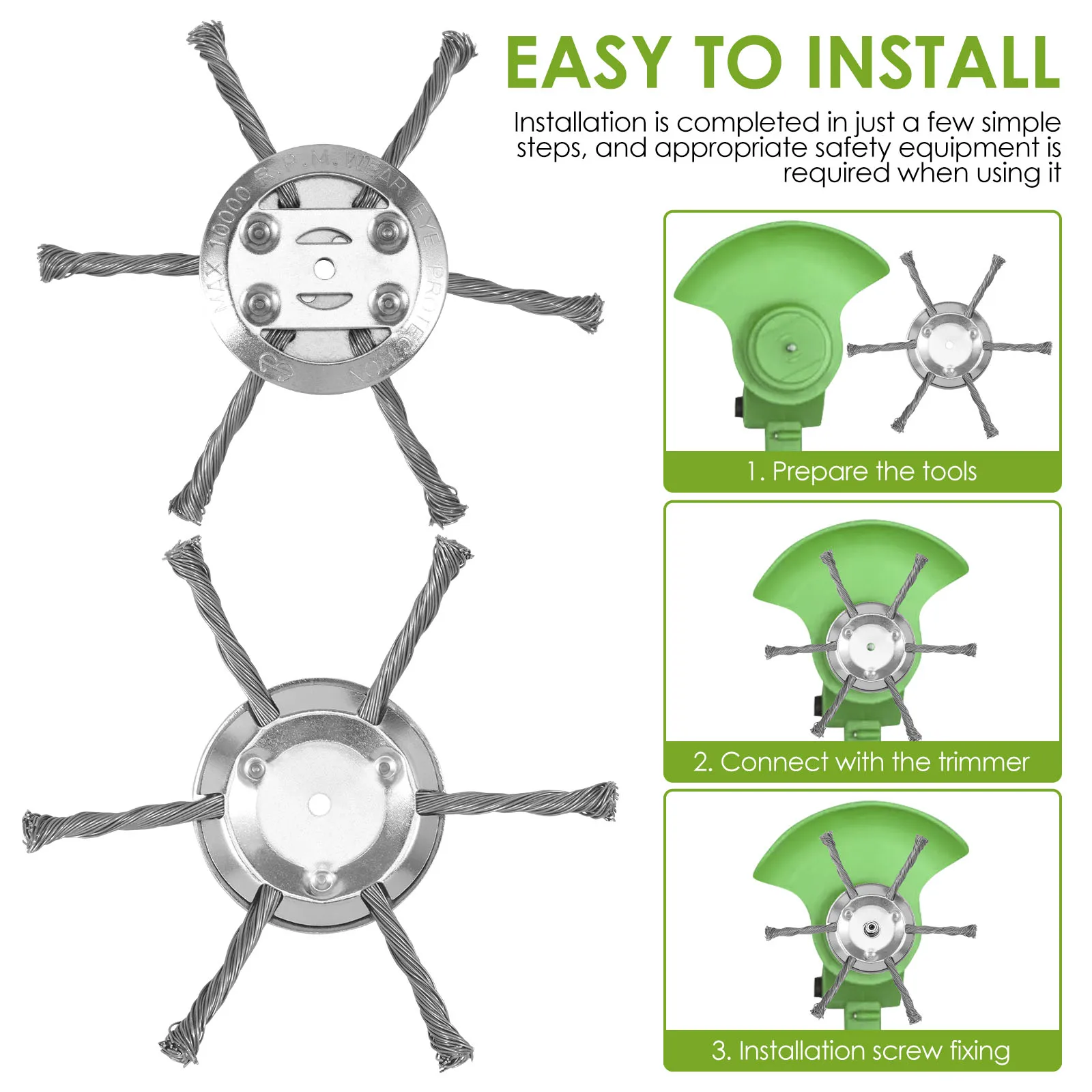 4Pcs 6 Inch Weed Brush Head Lawn Mower Blade Grass Cutter Garden Lawn Trimmer Power Weeding Tool Replacement Blades