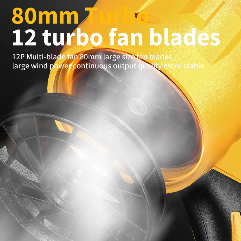 Dewalt Ventilatore d'aria senza fili senza spazzole 30000 giri/min Ventilatore turbo Ventilatore violento portatile Asciugatrice 20V Strumento di soffiaggio polvere ricaricabile